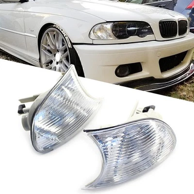 Corner Light Clear Lens Left and Right For 00 BMW 323Ci 328Ci 01 325Ci 330Ci - Image 1 of 4
