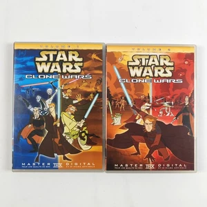 Star Wars Clone Wars Volume Vol 1 et 2 / Le Film Lot 2 DVD Dessin Animé - Picture 1 of 2