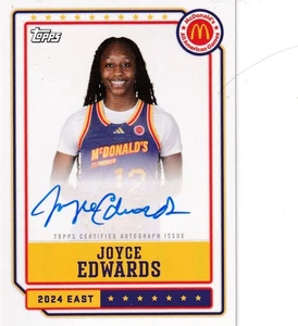 2024 Topps McDonald’s All-American Joyce Edwards ¡En tarjeta automática! ¡Carolina del Sur! - Imagen 1 de 2