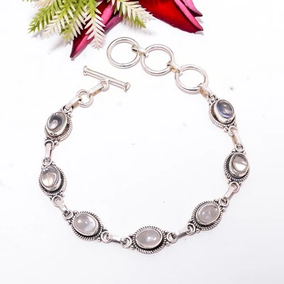 Brazalete Ajustable Aura Arco Iris Místico Fuego Topacio Plata de Ley 925 8.99" B42 Foto 1 de 3