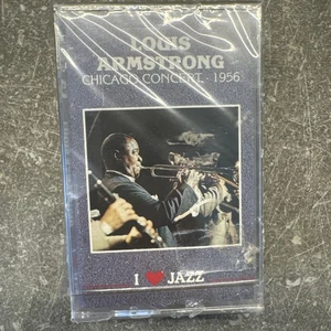 Louis Armstrong Double Cassette Tape Sealed Vintage Jazz CHICAGO CONCERT 1956 - Picture 1 of 3