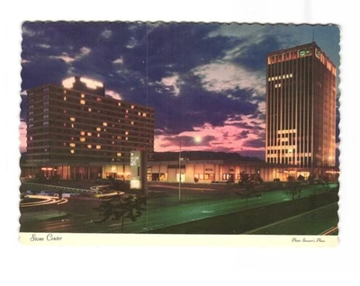 Stone Center at night Antlers Plaza Hotel Colorado Springs postal de colección UNP Foto 1 de 2
