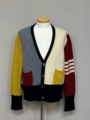 Cardigã Thom Browne multicolorido mohair tweed 4 121049519 - Imagem 1 de 4
