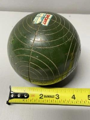 Vintage Sportcraft Bocce Replacement Green Ball 4.5" MADE IN ITALY 2.07 lb  - Image 1 of 4