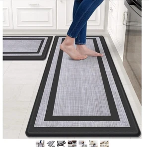 Alfombrilla de cocina [2 piezas] Alfombras impermeables antideslizantes acolchadas antifatiga, alfombrilla de pie - Imagen 1 de 5