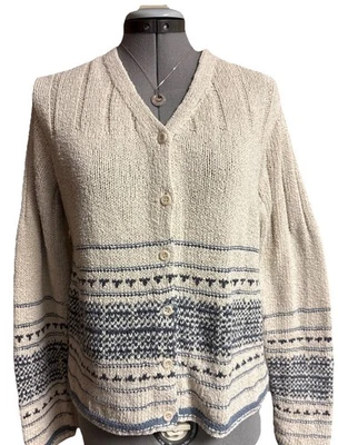 Cárdigan Eddie Bauer lino algodón cuello en V Pit to Pit 20” L 22” nuevo sin etiquetas Foto 1 de 4