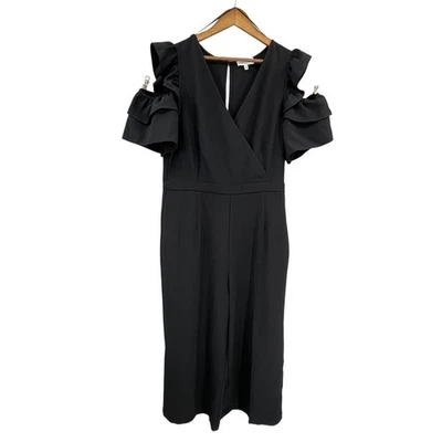 Mono Gibson Latimer Pierna Ancha Fiesta Carrera Formal Moda Volantes Negro Talla 18 Foto 1 de 4