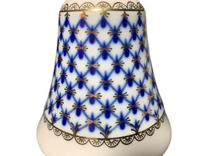 Campana de red de cobalto de oro 22K de colección campana de cena de porcelana de realeza rusa Lomonosov - Imagen 1 de 7