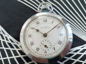 Rare Vintage UMF Cal.83 Ruhla Antimagnetic Mechanical Men's German Pocket Watch - Picture 1 of 7