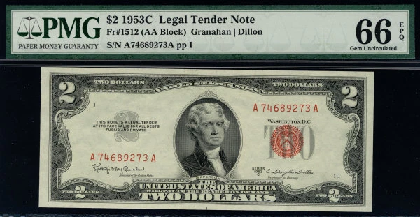 MALACK $2.00 1953C PMG 66 EPQ Nice price! pm0047 - Image 1 of 1