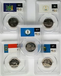 2001-S Clad Proof State Quarter Set ( 5 Coins) PCGS PR70 DCAM-State Flag - Picture 1 of 11