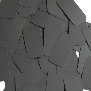Lenteja rectangular 1,5" negra mate escarcha de seda - Imagen 1 de 2