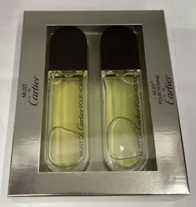 Must de Cartier Pour Homme Duo (2) 1.0 30 ml =2.0 oz 60 ml Eau de Toilette Spray - Picture 1 of 2