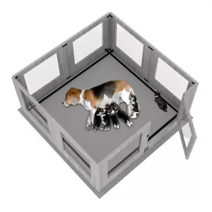 XL Sicherstes Hartglas Hund Helping Stift Box Bruchsicher Laufstall Übungsbox - Bild 1 von 14