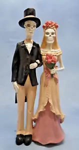 Rachel Zoe Skeleton Wedding Couple Day Of The Dead Figurine Halloween 11" Tall - Picture 1 of 7