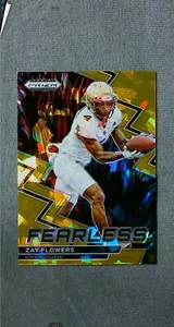 2023 Panini Prizm Draft Fearless Gold Ice #F-24 Zay Flowers - Picture 1 of 2