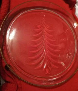 Christmas Glass Tree 13" Serving Platter Indiana Hometrends EUC CLEAR HOLIDAY - Picture 1 of 9