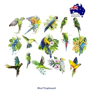 15PCs Scrapbooking Parrot Stickers Journal Diary PET Transparent DIY Planner - Foto 1 di 8