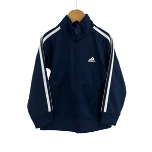 Adidas Navy Blue Zip Front Jacket Size 4 Kids New - Picture 1 of 3