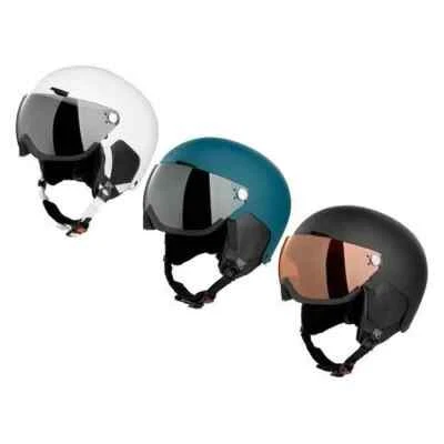 Crivit PRO Damen Herren Skihelm mit Visier Snowboardhelm (schwarz, türkis, weiß)