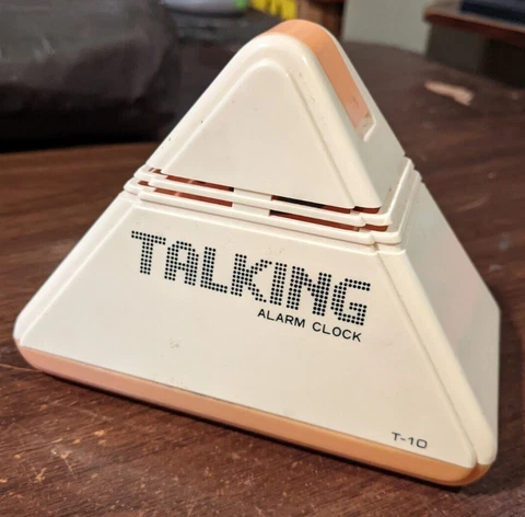 Vintage T-10 Talking Alarm Clock - 1980’s - White & Orange - Robot voice Cover