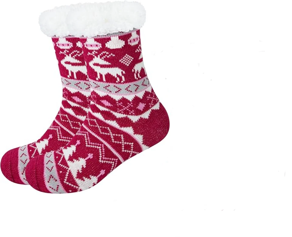 MARKENLOS Hüttensocken Kuschelsocken Strümpfe Damen Hausschuhe Wintersocken ABS Sohle