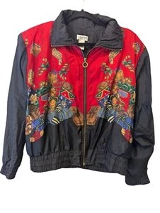 Lavon Zip Up Windbreaker Jacket Christmas Presents Women's Medium Holiday Ugly - Picture 1 of 6