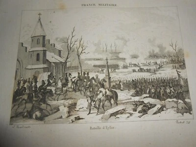 1836 ENGRAVING BATTLE OF EYLAU Preussisch-Eylau RUSSIA Bagrationovsk NAPOLEON - Image 1 of 3