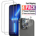 Tempered Glass Screen + Camera Lens Protector For iPhone 14 13 Pro Max Mini Plus