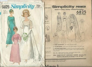 S 6825 Nähmuster 60er Empire A-Linie KLEID Hochzeitskleid Nähen ZUG Größe 12/32 - Bild 1 von 1