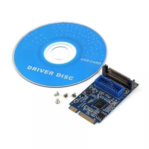 Mini PCIE PCI Express to Dual USB 3.0 ports 19pin 20pin Expansion Adapter Card - Picture 1 of 7