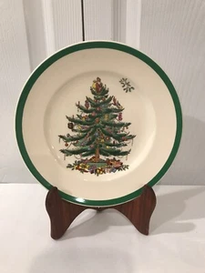 Spode Christmas Tree Green Trim 7.75" Plate England - VGC - Picture 1 of 7