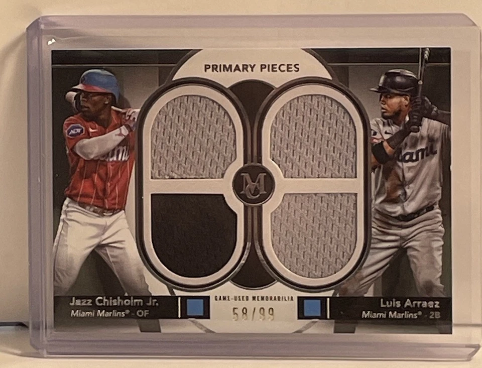 Luis Arraez Jazz Chisholm Jr /99 2024 Museum Collection Game Used Jersey Relic - Image 1 of 4