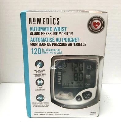 Monitor automático de presión arterial de muñeca HoMedics | 2 usuarios, 120 lecturas almacenadas Foto 1 de 4
