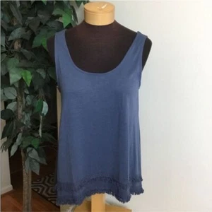 Wallflower Tanktop mit Fransen Detail Damen M blau Hai Biss Saum - Bild 1 von 12