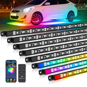 Car Underglow Light Bar Kit RGB+IC Chasing Colors LED Underbody Neon Light Strip - Picture 1 of 17