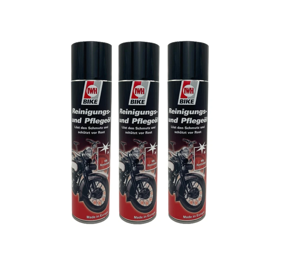 3x Reinigungs-und Pflegeöl Fahrrad Motorrad 300 ml IWH 1100876