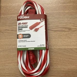 NEW Hyper Tough 25-Foot Candy Cane Indoor Outdoor Extension Cord. - Picture 1 of 3