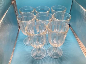 8 VINTAGE Durand Goblets 14 oz. KAVYA Cristal D'arques Clear Panels Ball Stem - Picture 1 of 5