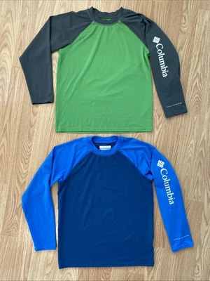 Lot Of Two Boys Columbia Size S (8) Long Sleeve Omni-shade Shirts  - Image 1 of 4