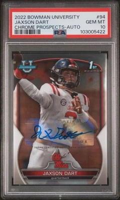 2022 Bowman U Chrome Jaxson Dart 1st Prospect Auto #94 PSA 10 Gem Mint - Image 1 of 2