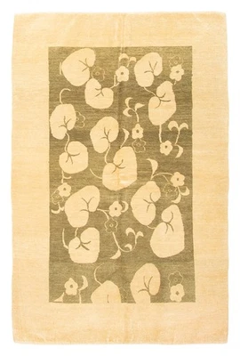 Traditional Green 4'2" x 6'2" Hand-knotted Oriental Carpet Wool Area Rug - Image 1 of 4