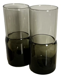 Retired Pier 1 Schnapsgläser Double Dip Smoky Black Mid Century Style Shooters - Bild 1 von 4