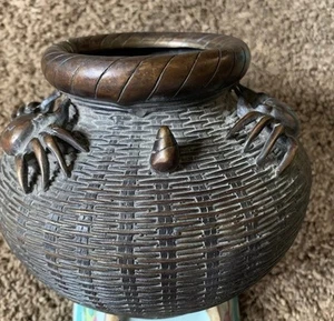 Vintage Vase Bronze Krabbenmotiv - Bild 1 von 7