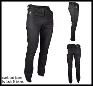 jeans jack jones uomo neri slim fit a vita bassa taglia 42 w28 pantaloni dritti - Picture 1 of 7