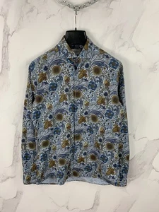 Camisa de Vestir Stenstroms Hombres Ajustada Talla 16/41 Floral Cachemira Algodón Botón Corte - Imagen 1 de 15
