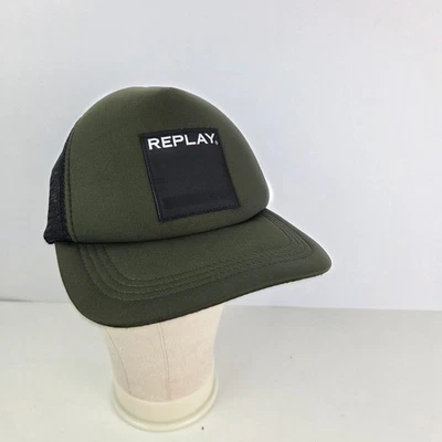 Replay Men's Big Logo Baseball Cap, Khaki Green Black Mesh One Size H4-77 - image 1 of 4