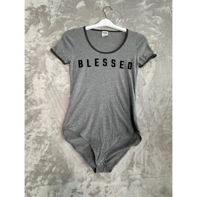 Body ROSA Victoria's Secret Blessed Gris Manga Corta Para Mujer Mediano Foto 1 de 4