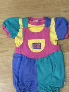 Vintage Gymboree Newborn Romper Colorblock Pastel Bubble Suit Cotton Baby Outfit - Picture 1 of 5