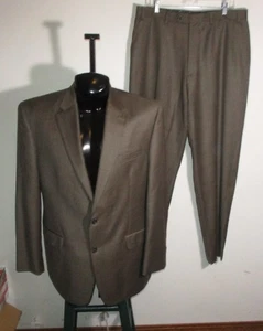 CHAPS Brown 100% Wool 2 Pc Suit Men's Size 46 Long, 36X32 - Picture 1 of 11